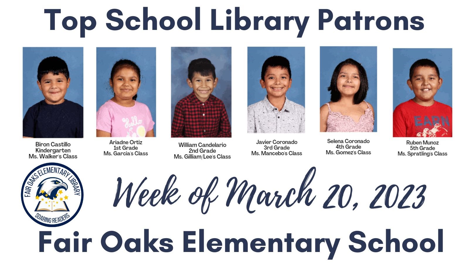 Congratulations to our Soaring Readers!